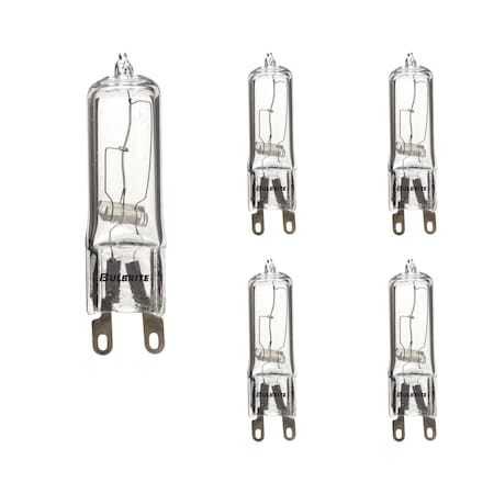 Bulbrite 60W Dimmable Clear T4 Bi-Pin G9 Mini Halogen Light Bulbs, 5PK 860830